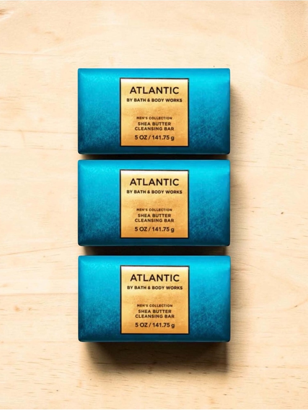 Bath & Body Works Atlantic Men’s Shea Butter Cleansing Bar Soap Set of 3pk New - Picture 3 of 6